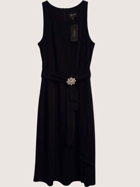 Lyman By Frank Lyman Black Sleeveless High-Low Evening Dress With Rhinestone